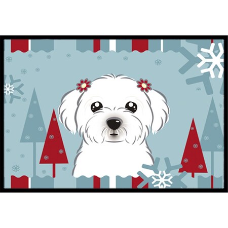 Jensendistributionservices Winter Holiday Maltese Indoor & Outdoor Mat, 18 x 27 in. MI2556732